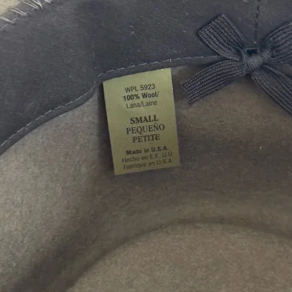 VintageBeaded Band 100% WOOL lite felt hat crushable water repellent-made in USA - Picture 6 of 9